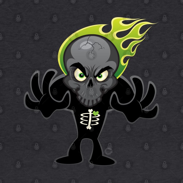 SkullyDawg Green Flame by Goin Ape Studios